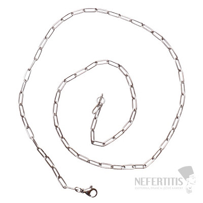 Halskette Büroklammer Stil Edelstahl in Stahlfarbe 50 cm