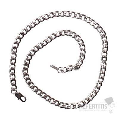 Halskette Curb Style Edelstahl in Stahlfarbe 50 cm