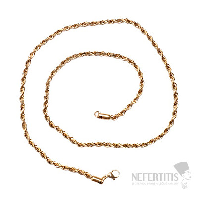 Halskette im Seilstil aus Edelstahl in Goldfarbe 60 cm