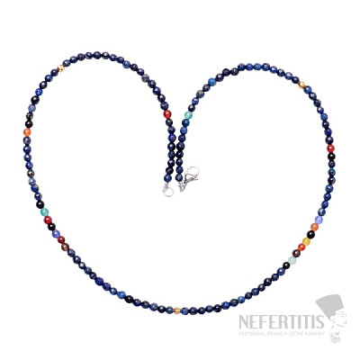 Lapis lazuli cut necklace with semi-precious stones
