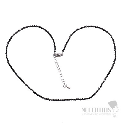 Obsidian black cut necklace