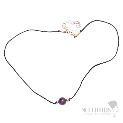 Amethyst bead necklace cotton string