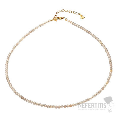 Agate gray bead necklace