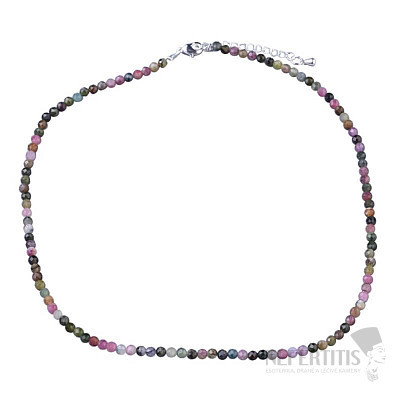 Tourmaline multicolor cut necklace 3.8 mm