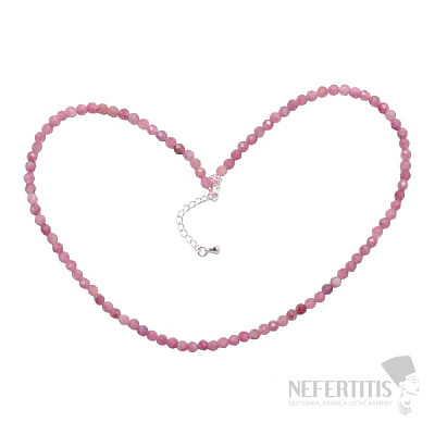 Tourmaline rubellite cut necklace 3.5 mm
