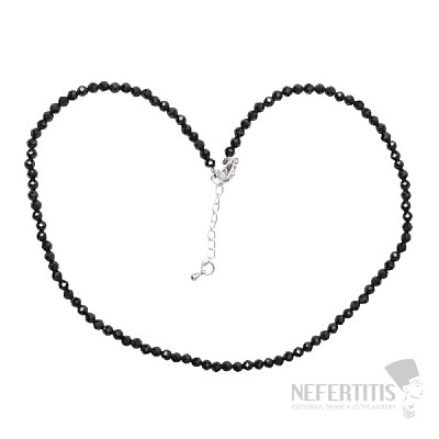 Spinel black cut necklace 3.3 mm