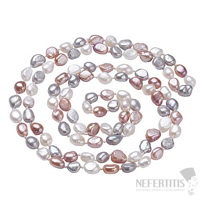 Exklusive Damen-Perlenkette aus farbigen Perlen 120 cm