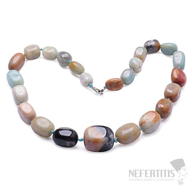 Amazonite necklace made of large boulders