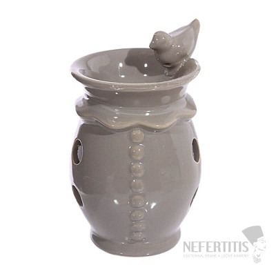 Ceramic aroma lamp Grey bird