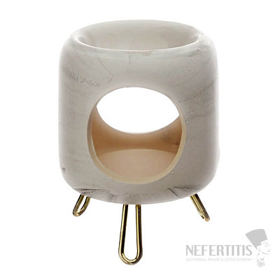 Aroma lamp ceramic White cylinder