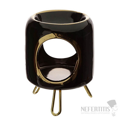 Aroma lamp ceramic Black cylinder