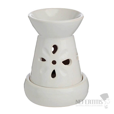 Ceramic aroma lamp White flowers