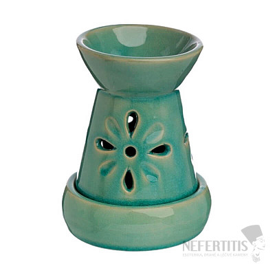 Ceramic aroma lamp Turquoise flowers
