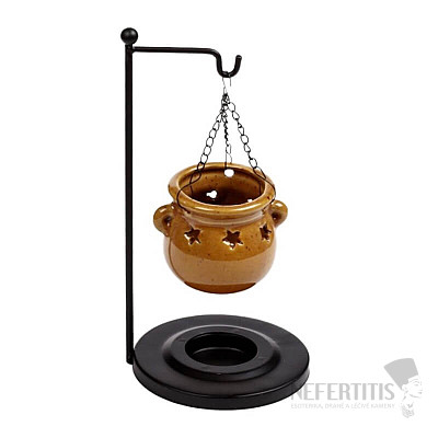 Aroma lamp ceramic Hanging kettle brown