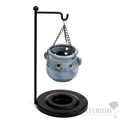 Ceramic aroma lamp Hanging kettle light blue