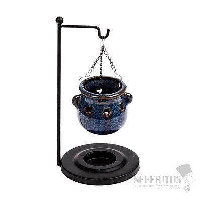 Aroma lampa keramická Závěsný kotlík tmavě modrý
