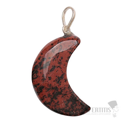 Obsidian mahogany crescent pendant