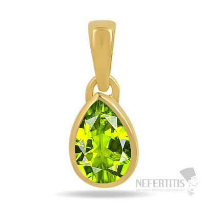 Silver pendant with cut olivine CB-P710G-P