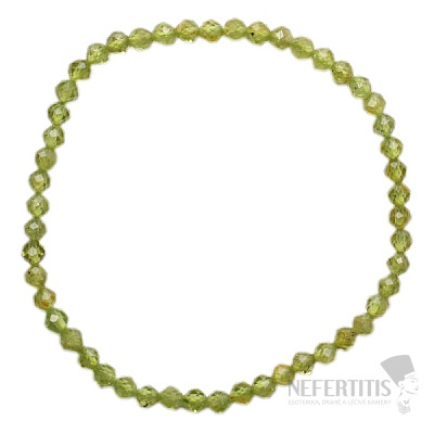 Olivin-Armband extra geschliffene Perlen in AA-Qualität