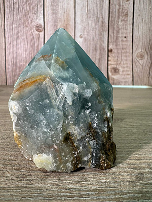 Onyx blue raw polished point 9