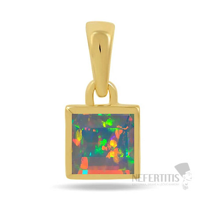 Gold-plated silver pendant with Ethiopian opal CB-P707G-EO