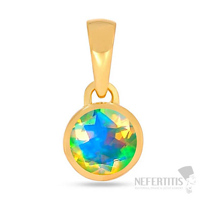 Gold-plated silver pendant with Ethiopian opal CB-P708G-EO
