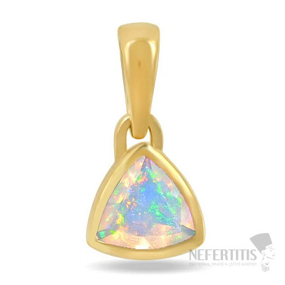 Gold-plated silver pendant with Ethiopian opal CB-P717G-EO