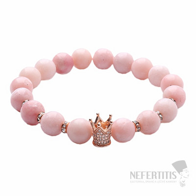 Opal pink Rose Queen with crown bracelet RB Design 49