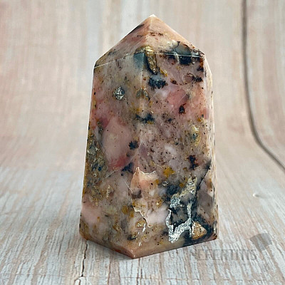 Pink opal tumbled point - obelisk 11