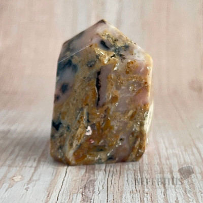 Pink opal tumbled point - obelisk 16