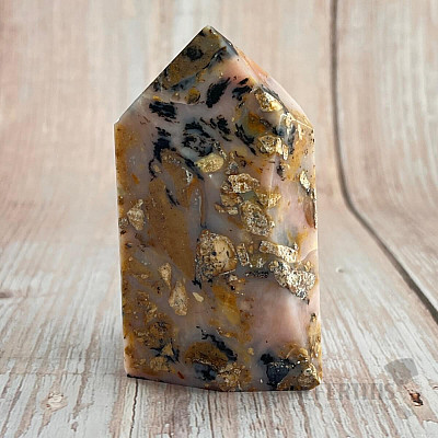 Pink opal tumbled point - obelisk 19