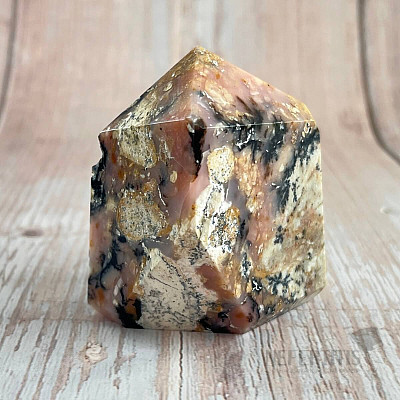 Pink opal tumbled point - obelisk 2