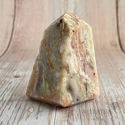 Pink opal tumbled point - obelisk 20