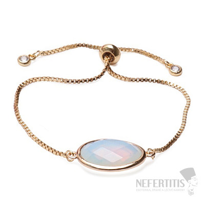 Tan cut oval bracelet drawstring