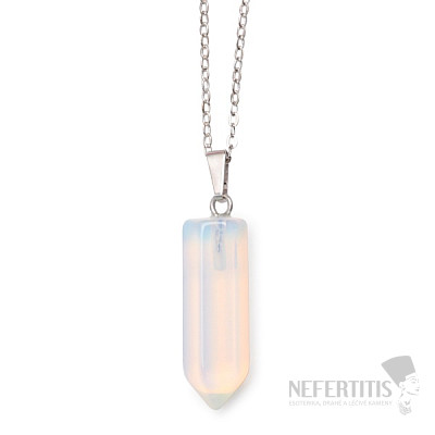 Tan crystal pendant with chain