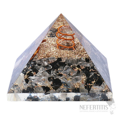 Orgonite pyramid crystal and tourmaline with crystal crystal