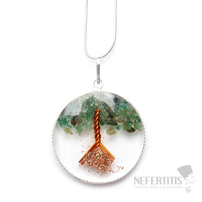 Tree of life orgonite pendant with aventurine