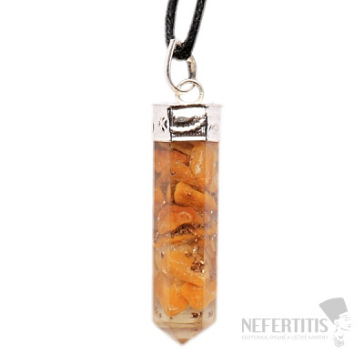Orgonite pendant crystal with yellow jasper