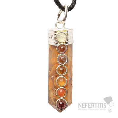 Orgonite chakra crystal pendant with yellow jasper