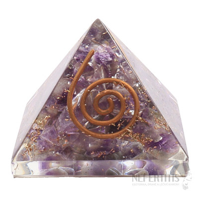 Orgonit pyramída s ametystom