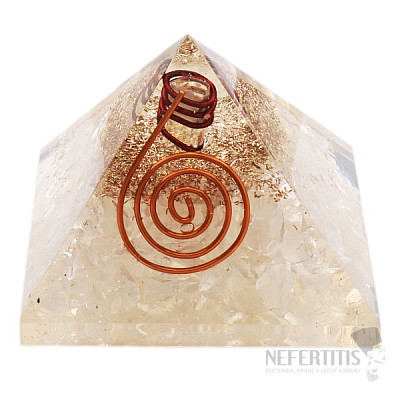 Orgonite pyramid with crystal and crystal crystal
