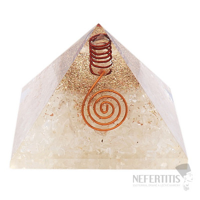Orgonite pyramid with crystal and large crystal crystal