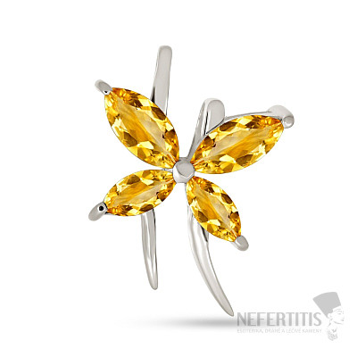 Silberanhänger mit Citrin-Sonnenblume