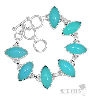 Chalcedón Paraiba náramok striebro Ag 925 B14