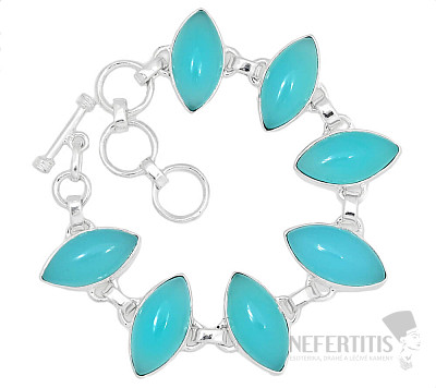 Chalcedony Paraiba bracelet silver Ag 925 B28