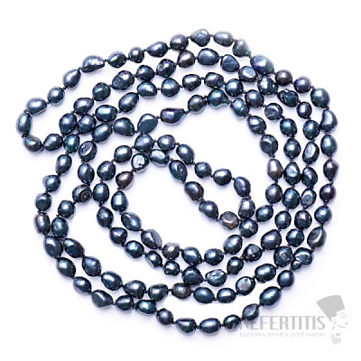 Women's pearl necklace black pearl 160 cm