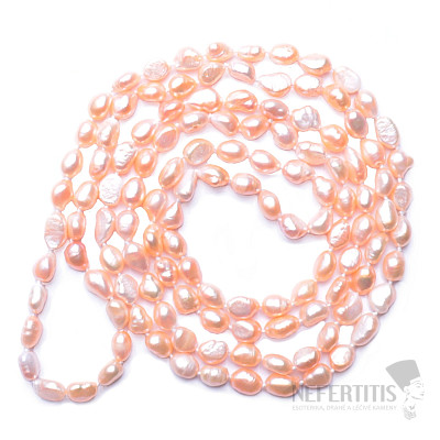 Dámský perlový náhrdelník broskvové perly 160 cm
