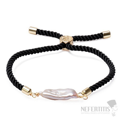 Set of two string bracelets with Keshi pearls