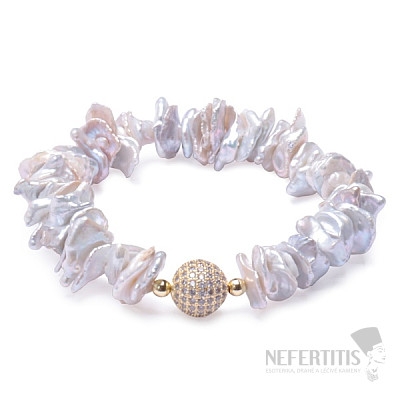 Luxury bracelet made of irregular keshi pearls RB Design 170