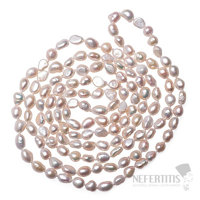 Damenperlenkette aus weißen Perlen 160 cm